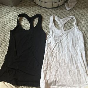 lululemon athletica Black and White Tank Tops